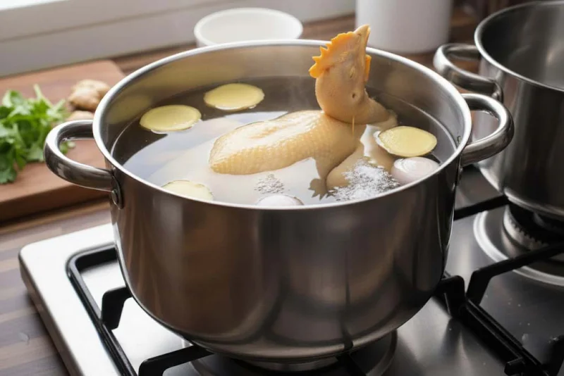 Bí Quyết Luộc Gà Cúng ĐẸP Hoàn Hảo: 3 Dáng Độc Đáo, Da Vàng Óng, Không Nứt